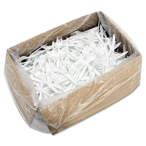 Image of Dart® Style Setter Mediumweight Plastic Forks, White, 1,000/Carton