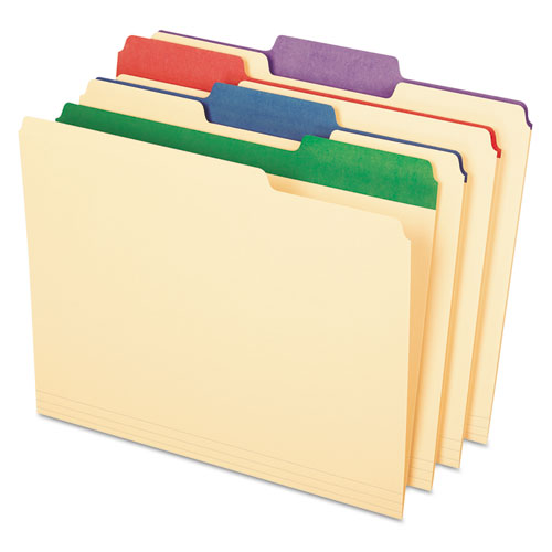 Image of Pendaflex® Color Tab File Folders, 1/3-Cut Tabs: Assorted, Letter Size, 0.75" Expansion, Manila, 50/Box