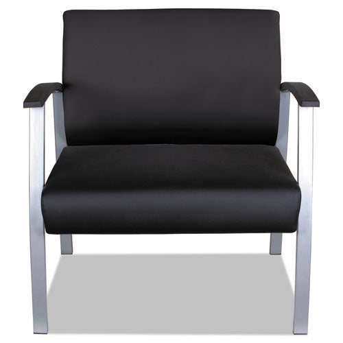 Image of Alera® Alera metaLounge Series Bariatric Guest Chair, 30.51" x 26.96" x 33.46", Black Seat, Black Back, Silver Base