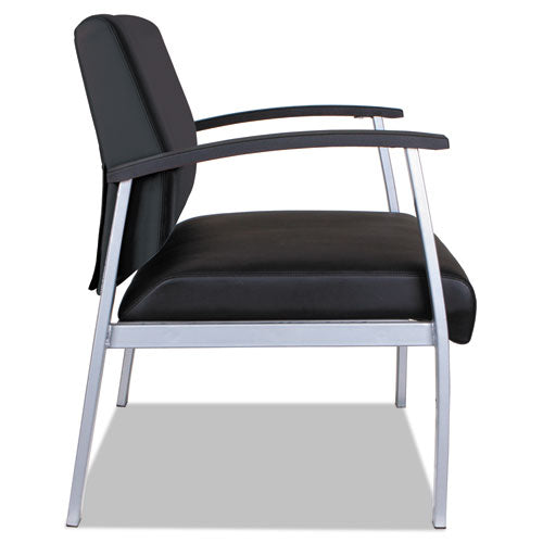 Image of Alera® Alera metaLounge Series Bariatric Guest Chair, 30.51" x 26.96" x 33.46", Black Seat, Black Back, Silver Base