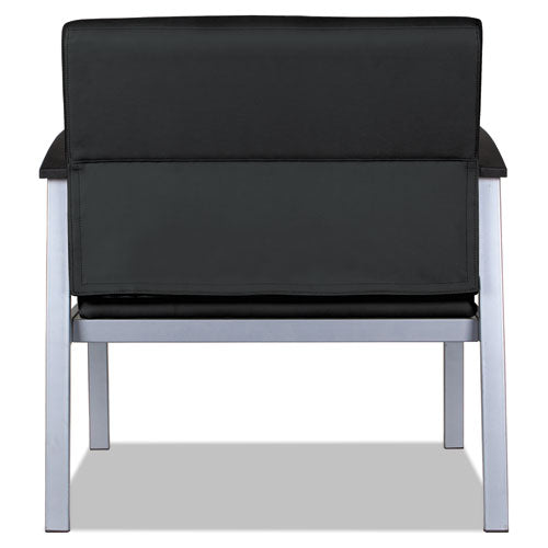 Image of Alera® Alera metaLounge Series Bariatric Guest Chair, 30.51" x 26.96" x 33.46", Black Seat, Black Back, Silver Base