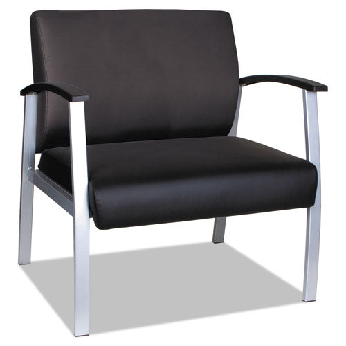 Image of Alera® Alera metaLounge Series Bariatric Guest Chair, 30.51" x 26.96" x 33.46", Black Seat, Black Back, Silver Base