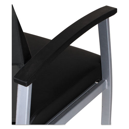 Image of Alera® Alera metaLounge Series Bariatric Guest Chair, 30.51" x 26.96" x 33.46", Black Seat, Black Back, Silver Base