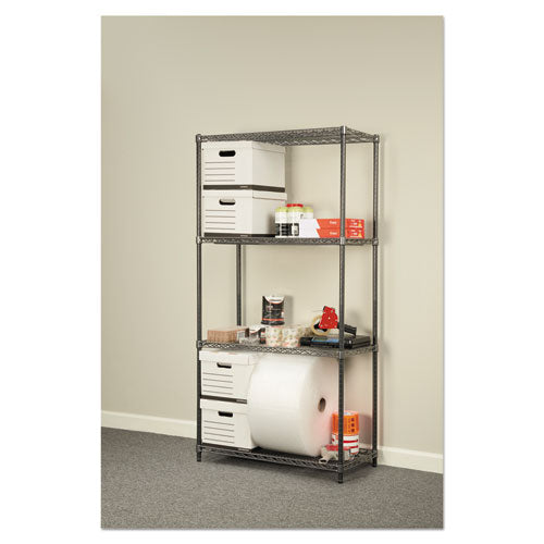 Image of Alera® Wire Shelving Starter Kit, Four-Shelf, 36w X 18d X 72h, Black Anthracite