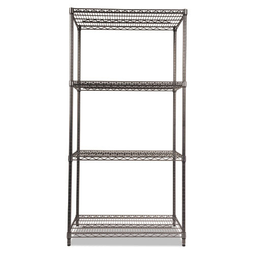 Image of Alera® Wire Shelving Starter Kit, Four-Shelf, 36w X 24d X 72h, Black Anthracite