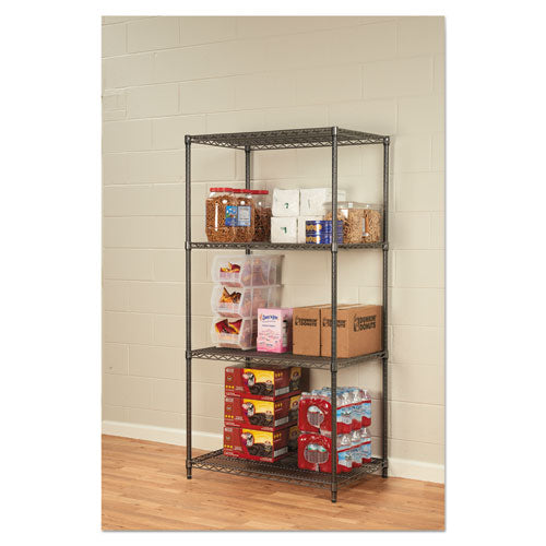 Image of Alera® Wire Shelving Starter Kit, Four-Shelf, 36w X 24d X 72h, Black Anthracite