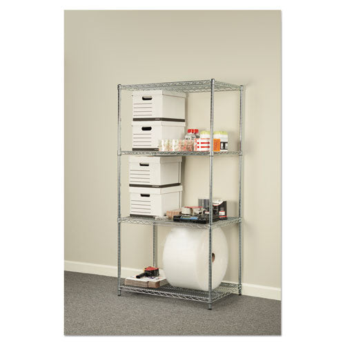 Image of Alera® NSF Certified Industrial Four-Shelf Wire Shelving Kit, 36w x 24d x 72h, Silver