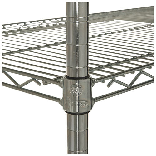 Image of Alera® NSF Certified Industrial Four-Shelf Wire Shelving Kit, 48w x 18d x 72h, Silver