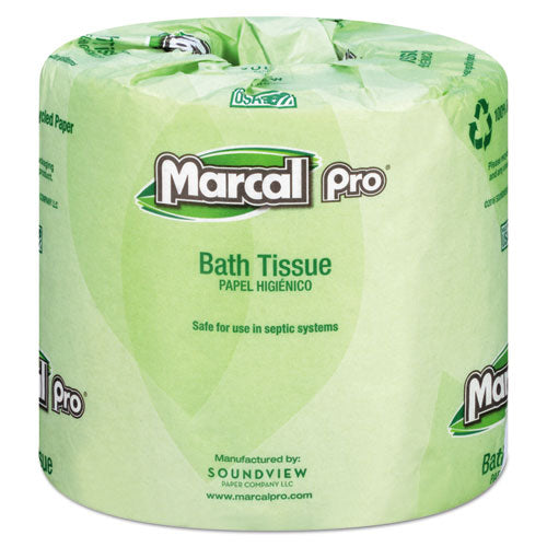 Image of Marcal PRO 100% Recycled Bathroom Tissue, Septic Safe, 2-Ply, White, 240 Sheets/Roll, 48 Rolls/Carton