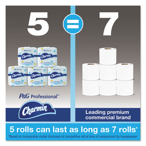 Image of Charmin® Commercial Bathroom Tissue, Septic Safe, Individually Wrapped, 2-Ply, White, 450 Sheets/roll, 75 Rolls/carton
