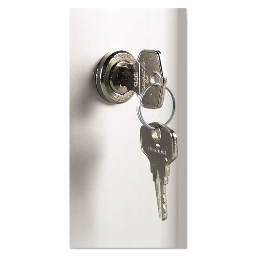 Image of Durable® Locking Key Cabinet, 36-Key, Brushed Aluminum, Silver, 11.75 x 4.63 x 11