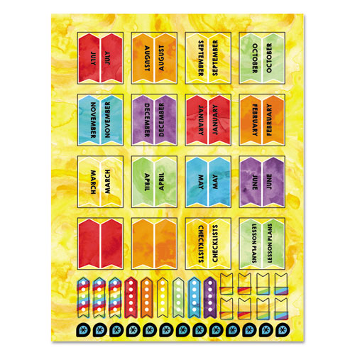 Image of Carson-Dellosa Education Teacher Planner, Weekly/monthly, Two-Page Spread (seven Classes), 10.88 X 8.38, Balloon Theme, Black Cover