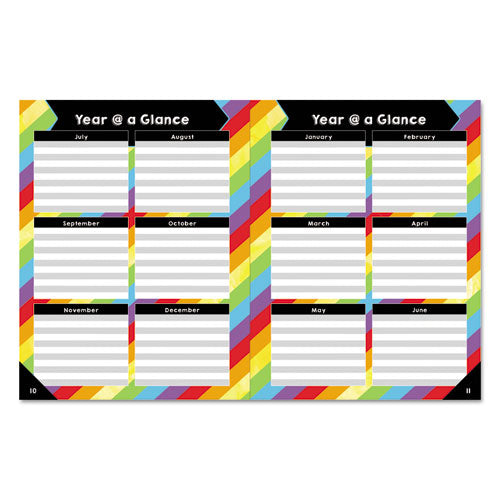 Image of Carson-Dellosa Education Teacher Planner, Weekly/monthly, Two-Page Spread (seven Classes), 10.88 X 8.38, Balloon Theme, Black Cover