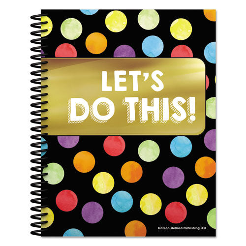 Image of Carson-Dellosa Education Teacher Planner, Weekly/monthly, Two-Page Spread (seven Classes), 10.88 X 8.38, Balloon Theme, Black Cover