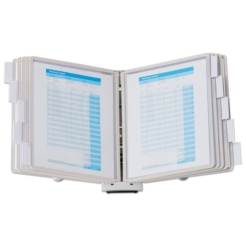 Image of Durable® SHERPA Desk Reference System, 10 Panels, 10 x 5.88 x 13.5, Gray Borders