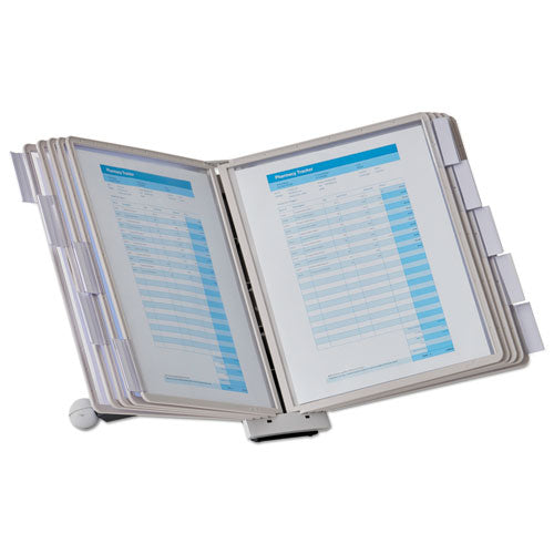 Image of Durable® SHERPA Desk Reference System, 10 Panels, 10 x 5.88 x 13.5, Gray Borders
