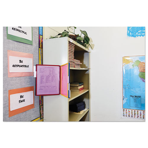 Image of Durable® Vario Magnetic Wall Reference System, 5 Panels, 10 Pockets, Assorted Borders