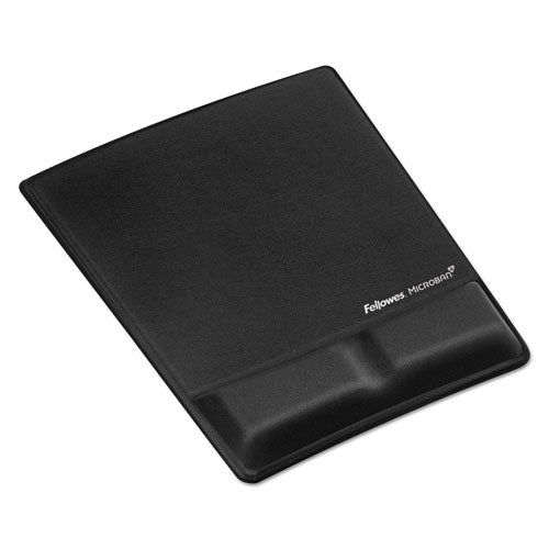 Image of Fellowes® Ergonomic Memory Foam Wrist Support with Attached Mouse Pad, 8.25 x 9.87, Black