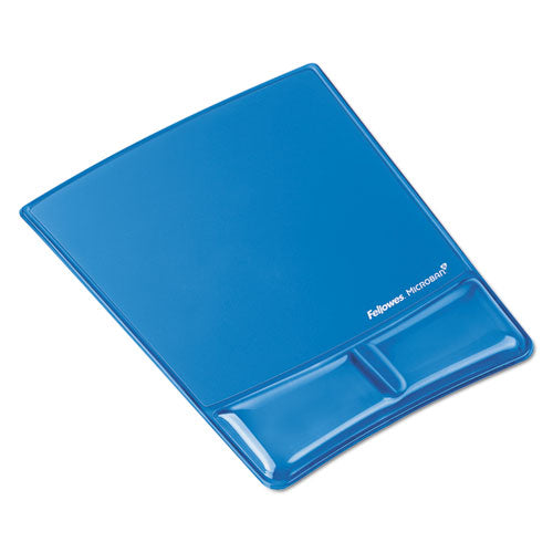 Image of Fellowes® Gel Wrist Support with Attached Mouse Pad, 8.25 x 9.87, Blue