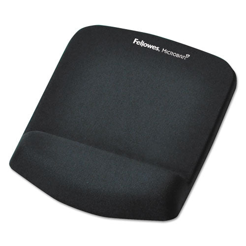 Image of Fellowes® PlushTouch Mouse Pad with Wrist Rest, 7.25 x 9.38, Black