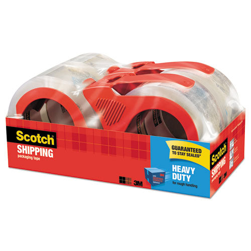 Image of Scotch® 3850 Heavy-Duty Packaging Tape With Dispenser, 3" Core, 1.88" X 54.6 Yds, Clear, 4/pack