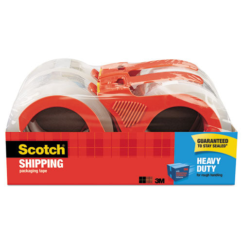 Image of Scotch® 3850 Heavy-Duty Packaging Tape With Dispenser, 3" Core, 1.88" X 54.6 Yds, Clear, 4/pack