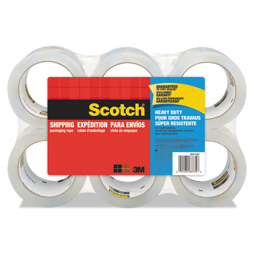 Image of Scotch® 3850 Heavy-Duty Packaging Tape, 3" Core, 1.88" X 54.6 Yds, Clear, 6/pack