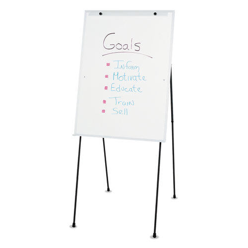 Image of Quartet® Dry Erase Steel Easel, 29" x 40", White Surface, Satin Aluminum Frame