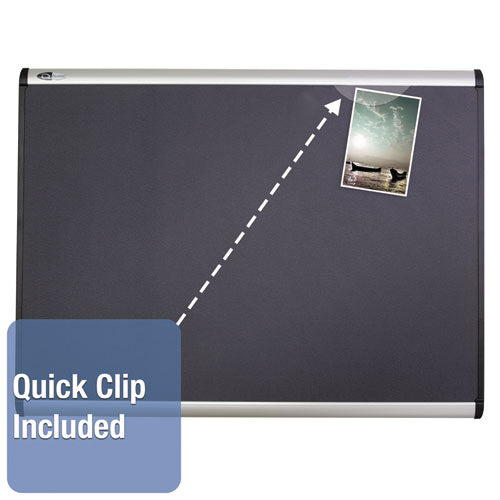 Image of Quartet® Prestige Plus Magnetic Fabric Bulletin Boards, 72" x 48", Gray Surface, Satin Aluminum Frame