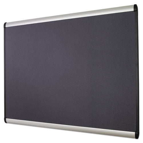 Image of Quartet® Prestige Plus Magnetic Fabric Bulletin Boards, 72" x 48", Gray Surface, Satin Aluminum Frame