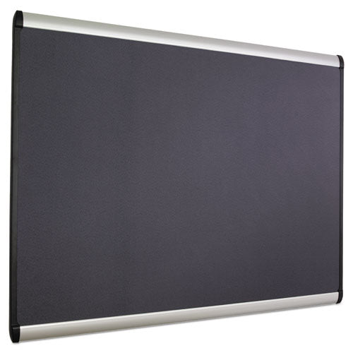 Image of Quartet® Prestige Plus Magnetic Fabric Bulletin Boards, 72" x 48", Gray Surface, Satin Aluminum Frame