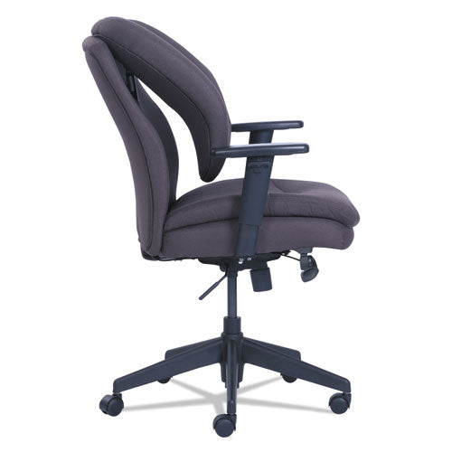 Image of SertaPedic® Cosset Ergonomic Task Chair, Supports Up To 275 Lb, 19.5" To 22.5" Seat Height, Gray Seat/back, Black Base