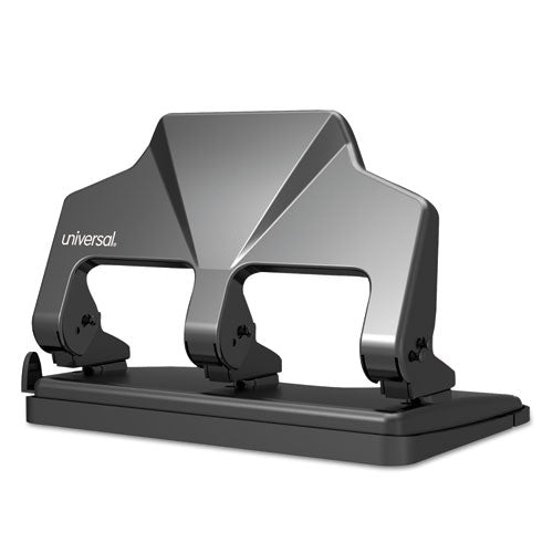 Image of Universal® 30-Sheet Three-Hole Power Assist Punch, 7 Mm Holes, Black