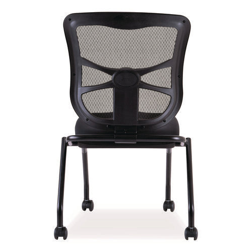 Image of Alera® Alera Elusion Mesh Nesting Chairs, Supports Up to 275 lb, 18.1" Seat Height, Black Seat, Black Back, Black Base, 2/Carton