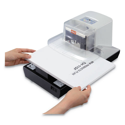 Image of MAX Eh-110f Professional Heavy Duty Flat Clinch Stapler, 100-Sheet Capacity, Gray