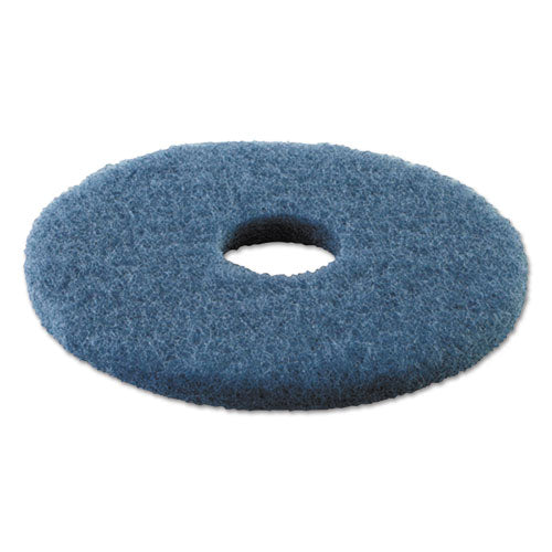 Image of Boardwalk® Scrubbing Floor Pads, 16" Diameter, Blue, 5/carton