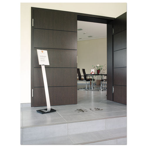 Image of Durable® Info Sign Duo Floor Stand, Letter-Size Inserts, 15 x 46.5, Clear