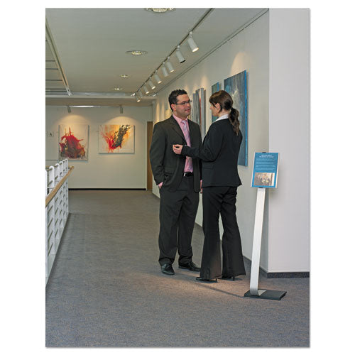 Image of Durable® Info Sign Duo Floor Stand, Letter-Size Inserts, 15 x 46.5, Clear