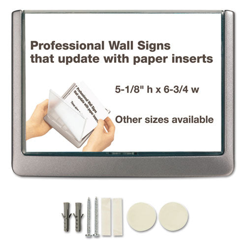 Image of Durable® Click Sign Holder For Interior Walls, 6.75 x 0.63 x 5.13, Gray