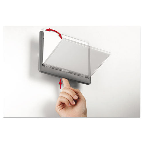 Image of Durable® Click Sign Holder For Interior Walls, 6.75 x 0.63 x 5.13, Gray