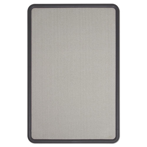 Image of Quartet® Contour Fabric Bulletin Board, 48" x 36", Gray Surface, Black Plastic Frame