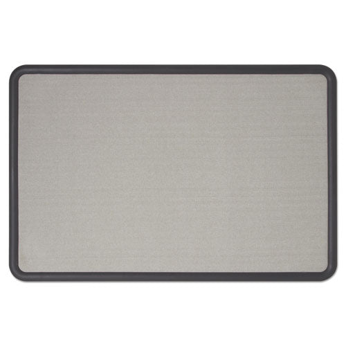Image of Quartet® Contour Fabric Bulletin Board, 48" x 36", Gray Surface, Black Plastic Frame