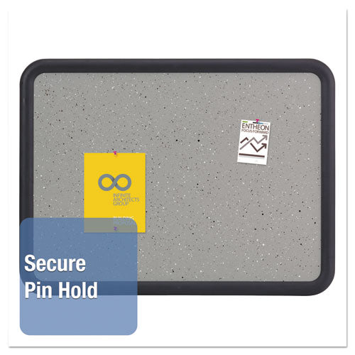 Image of Quartet® Contour Granite Board, 48" x 36", Granite Gray Surface, Black Plastic Frame