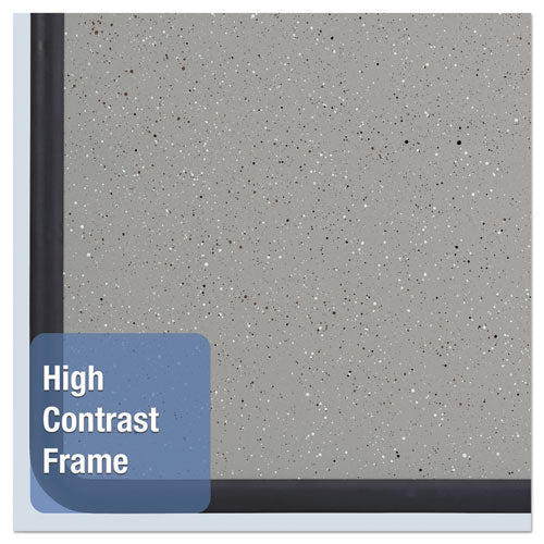Image of Quartet® Contour Granite Board, 48" x 36", Granite Gray Surface, Black Plastic Frame