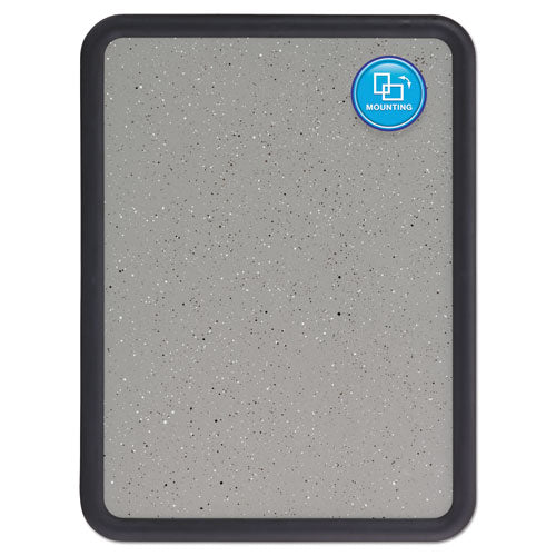 Image of Quartet® Contour Granite Board, 36" x 24", Granite Gray Surface, Black Plastic Frame