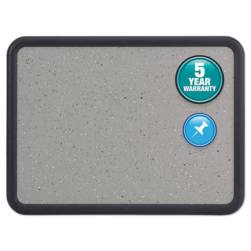 Image of Quartet® Contour Granite Board, 48" x 36", Granite Gray Surface, Black Plastic Frame