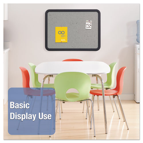 Image of Quartet® Contour Granite Board, 36" x 24", Granite Gray Surface, Black Plastic Frame