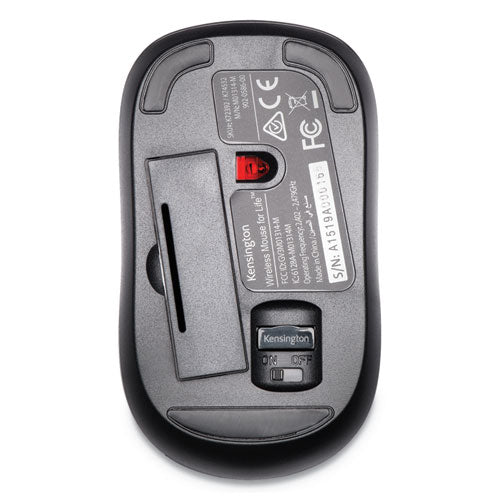 Image of Kensington® Wireless Mouse For Life, 2.4 Ghz Frequency/30 Ft Wireless Range, Left/right Hand Use, Black
