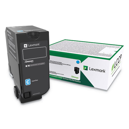 Image of Lexmark 74c0hcg High-Yield Toner, 12,000 Page-Yield, Cyan