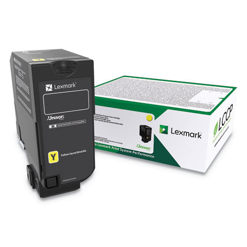 Image of Lexmark 74c0hyg High-Yield Toner, 12,000 Page-Yield, Yellow
